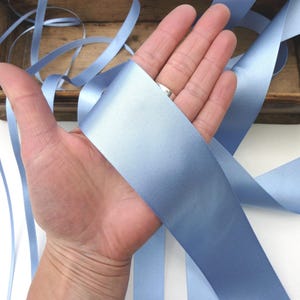 Cornflower Blue Double Satin Ribbon: Berisfords Recycled 50 Millimeters