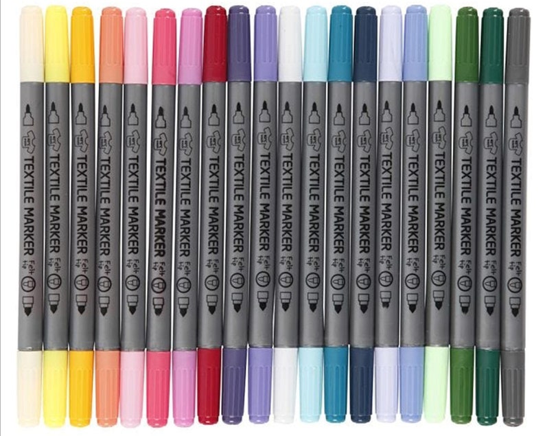 Fabric Pens 20 Pack Textile Markers for Textiles Clothing Etsy UK