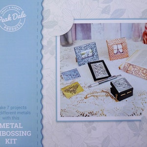 Metal embossing kit beginners 7 projects, craft kits for adults or kids, brass copper pewter aluminium image 2