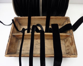 Black Velvet Ribbon Trim, Berisfords, 9mm-36mm