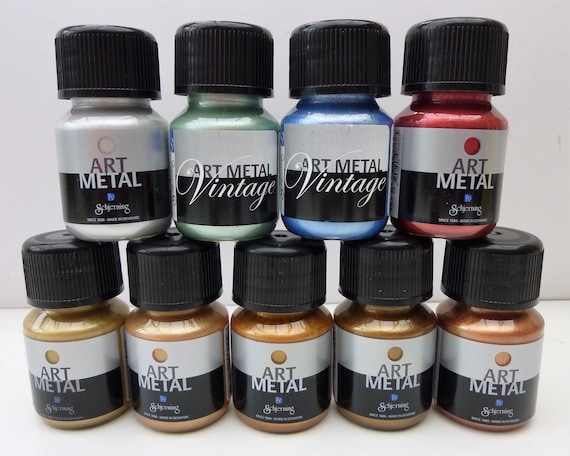Metallic Acrylic Craft Paint, Gold, Silver, Copper (30ml Bottle)