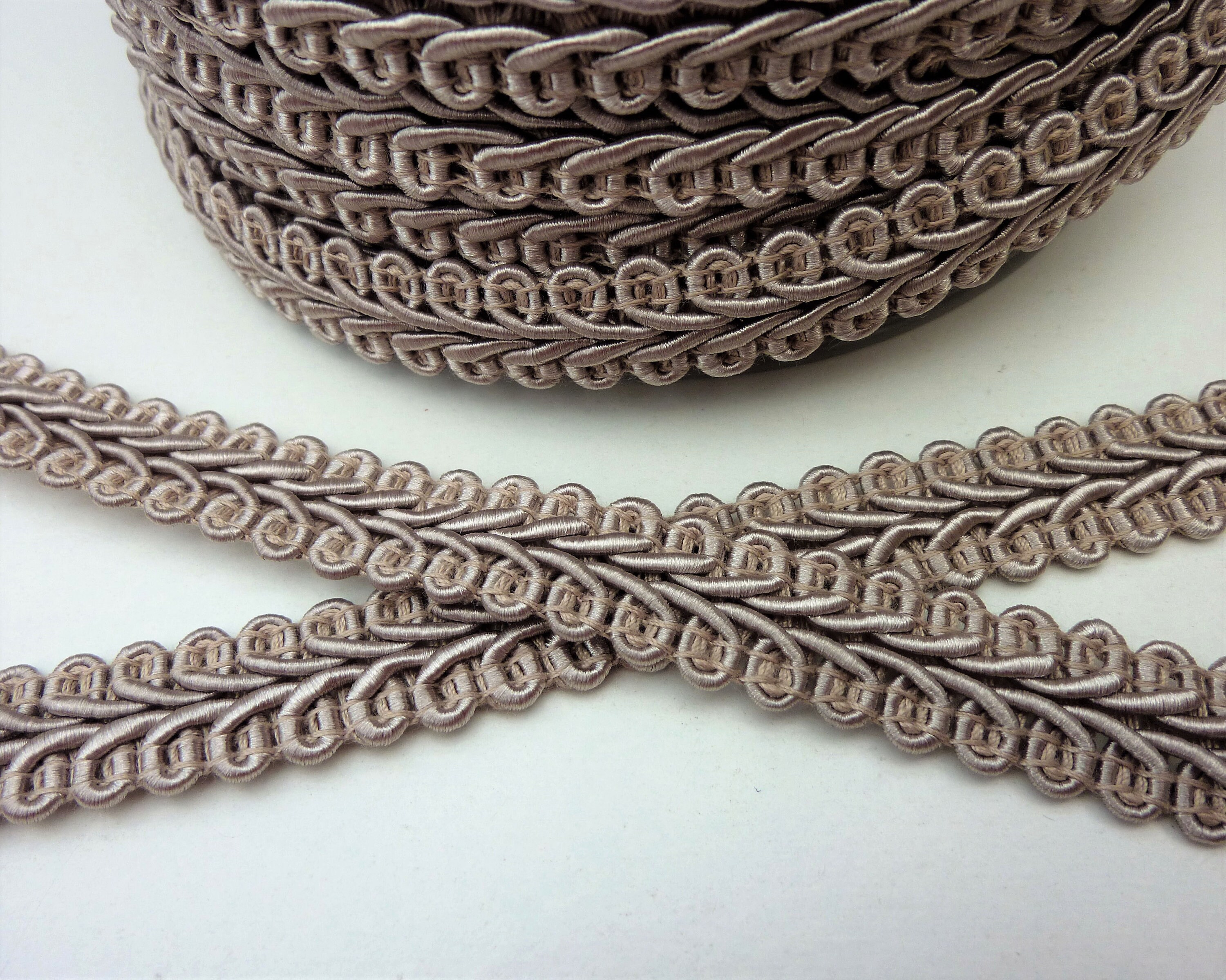 Kompliment Få Brise Taupe Grey Brown Upholstery Trim Scrolled Gimp Braid - Etsy