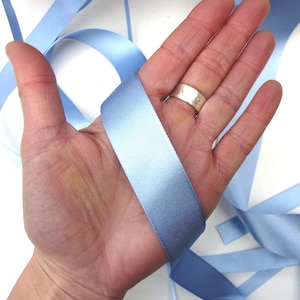 Cornflower Blue Double Satin Ribbon: Berisfords Recycled 25 Millimeters