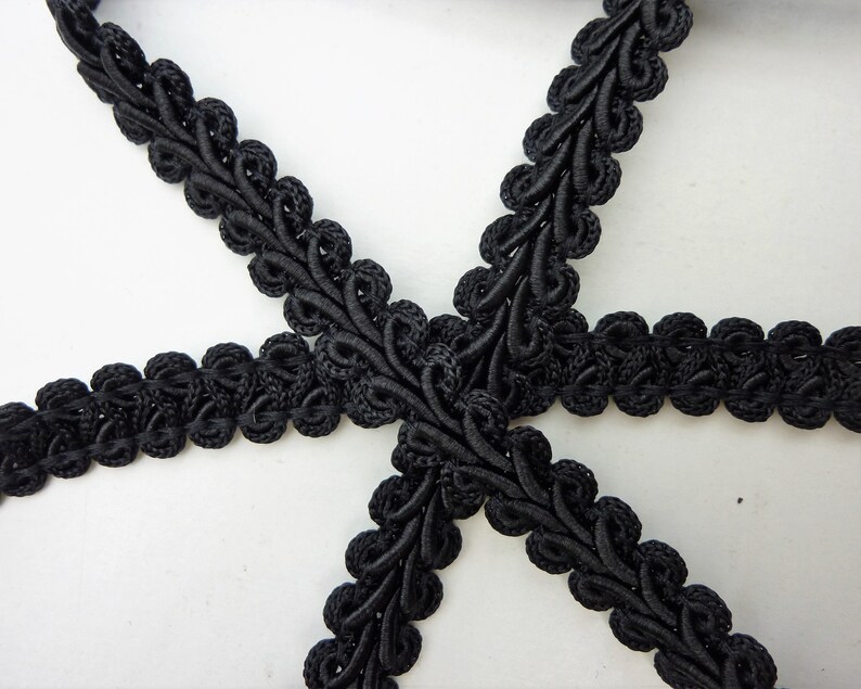 Black upholstery trim scrolled gimp braid furniture trim Etsy