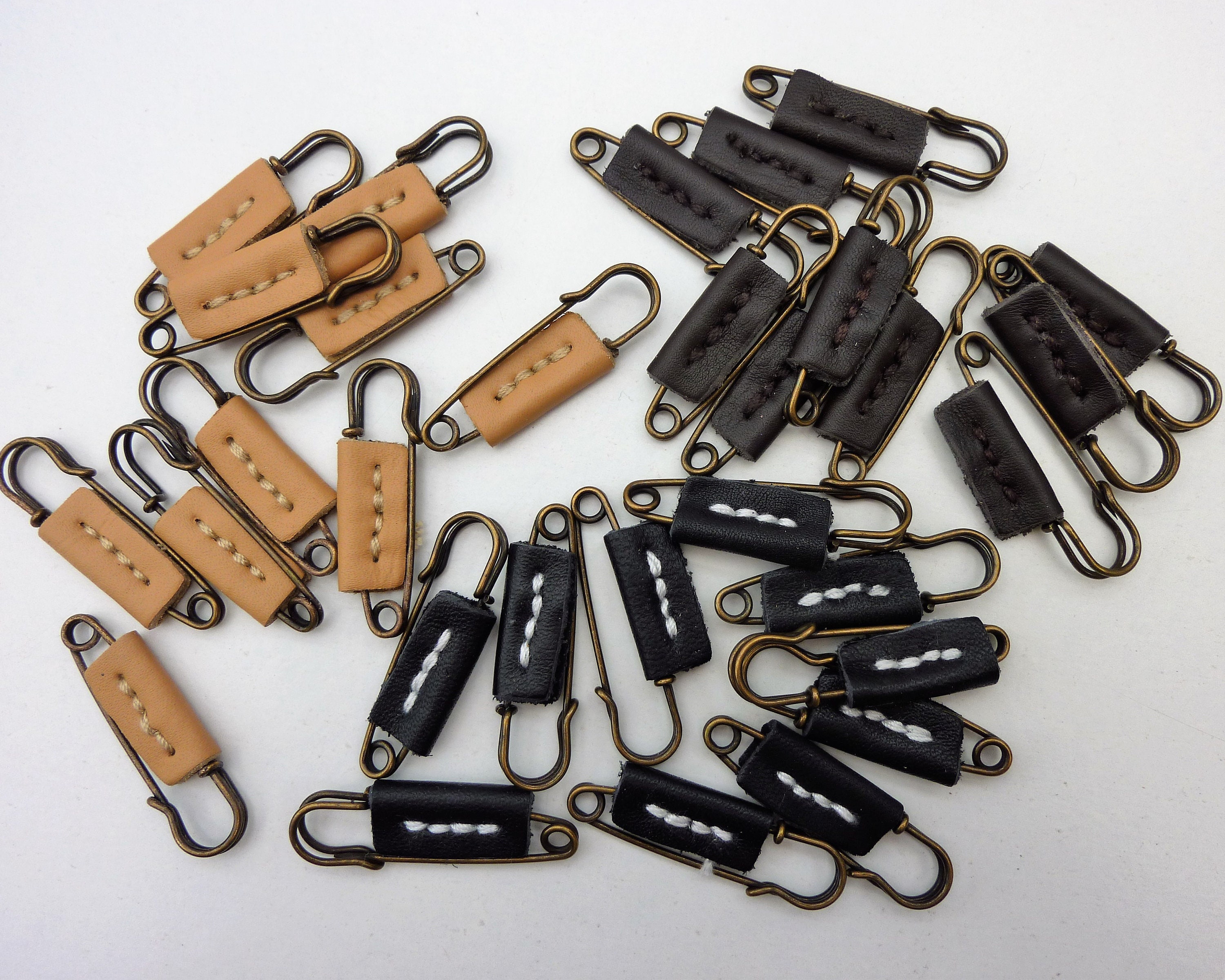 Leather Safety Pins Pack of 3 Decorative Embellishment for Etsy UK
