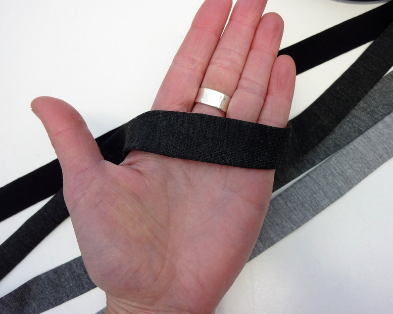 Jersey bias binding grey black white soft stretch bias tape Etsy