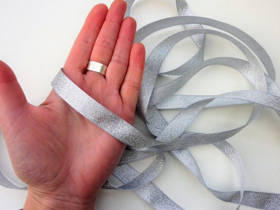 38mm Silver Wedding Decoration Floral Wreath Silver Metallic Lame Ribbon
