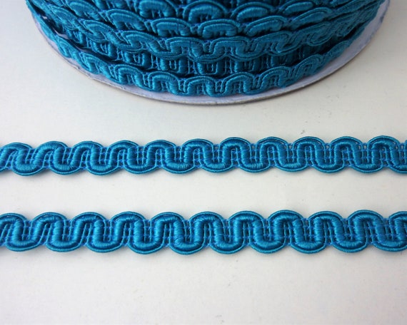 Turquoise Blue Upholstery Trim, Waves Gimp Braid, Furniture Trim