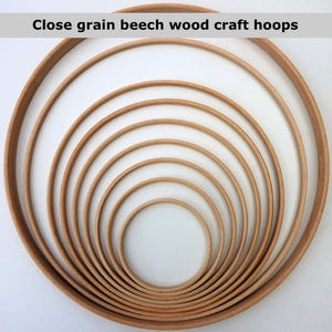 Wooden hoops craft rings for mobiles, dreamcatchers, macrame wall hanging, floral wreaths, 10 to 34cm