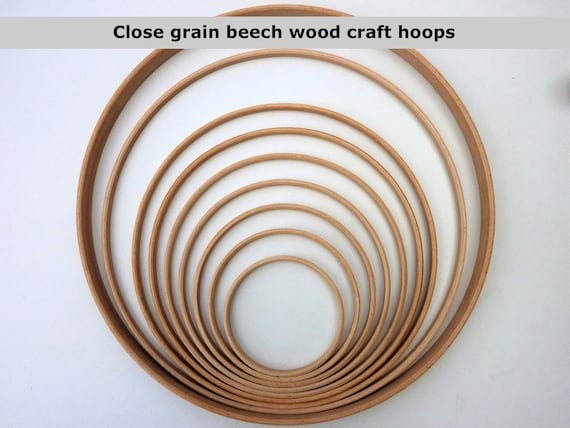Wooden Hoops Craft Rings: Mobiles, Dreamcatchers, Macrame Wall Hanging, Floral Wreaths -10 to 34cm