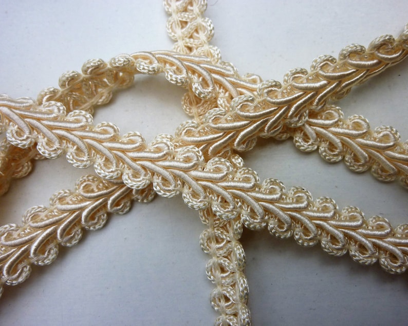 Cream ivory upholstery trim scrolled gimp braid furniture Etsy