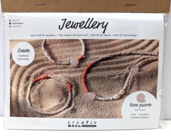 Rose Quartz Crystals Jewellery Making Kit: Bracelets & Necklace