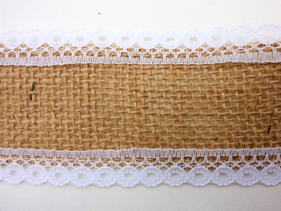 Cinta de arpillera con encaje 5 yardas / 46 metros de - España