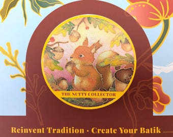 Batik Fabric Painting Kit: Craft Kit for Adults, Children, Beginners, Squirrel