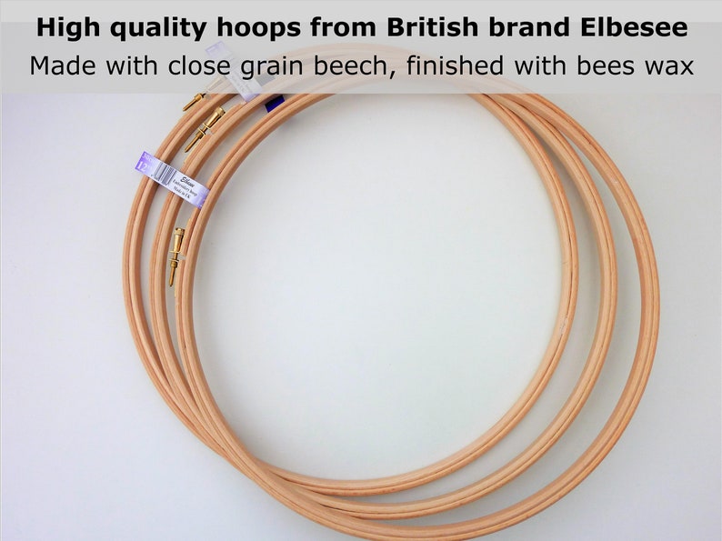 12 inch wooden embroidery hoop, high quality UK brand Elbesee, cross stitch hoops image 1