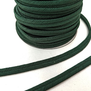 Dark Green Gimp Braid Trim: 9mm Herringbone Upholstery Piping Cord