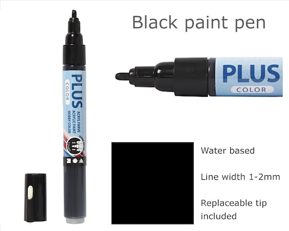 Black Acrylic Paint Marker Pen, Water Based for Painted Surfaces