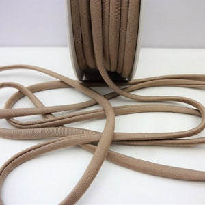 Beige elastic spaghetti cord for swimwear, bikinis, lingerie, hair ties, 6mm wide