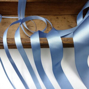 Cornflower Blue Double Satin Ribbon: Berisfords Recycled image 2