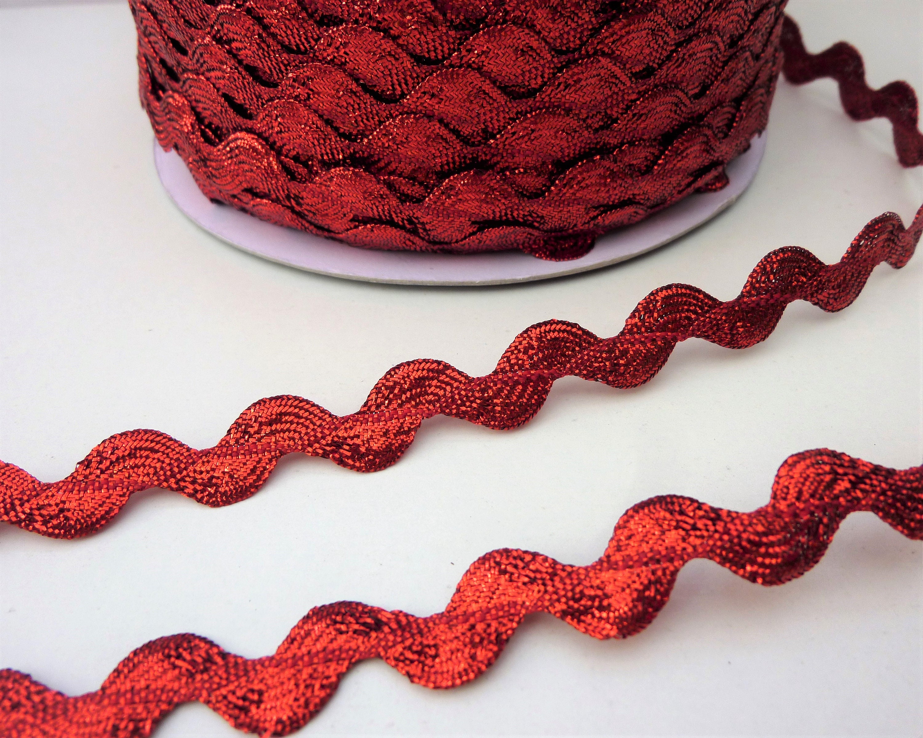 Metallic red ric rac trim sew on sparkly wavy edging Etsy