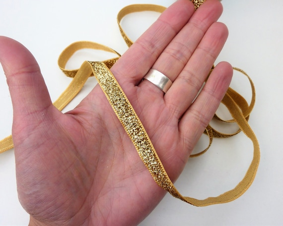 Glitter Ribbon: Gold 10mm