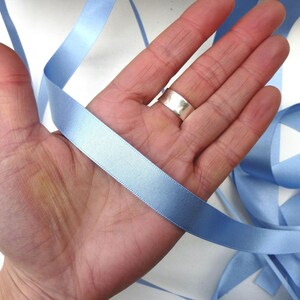 Cornflower Blue Double Satin Ribbon: Berisfords Recycled 15 Millimeters
