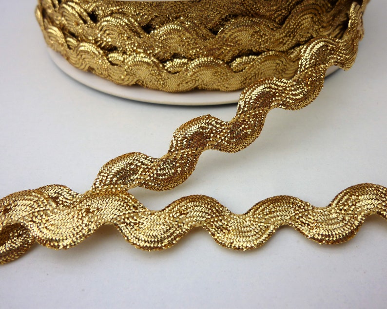 Light Gold Metallic Ric Rac Trim Sew on Sparkly Wavy Edging Etsy UK