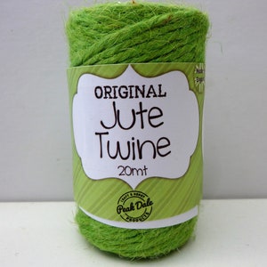 May include: A roll of green jute twine labeled "ORIGINAL Jute Twine 20mt" with a Peak Dale Products logo.