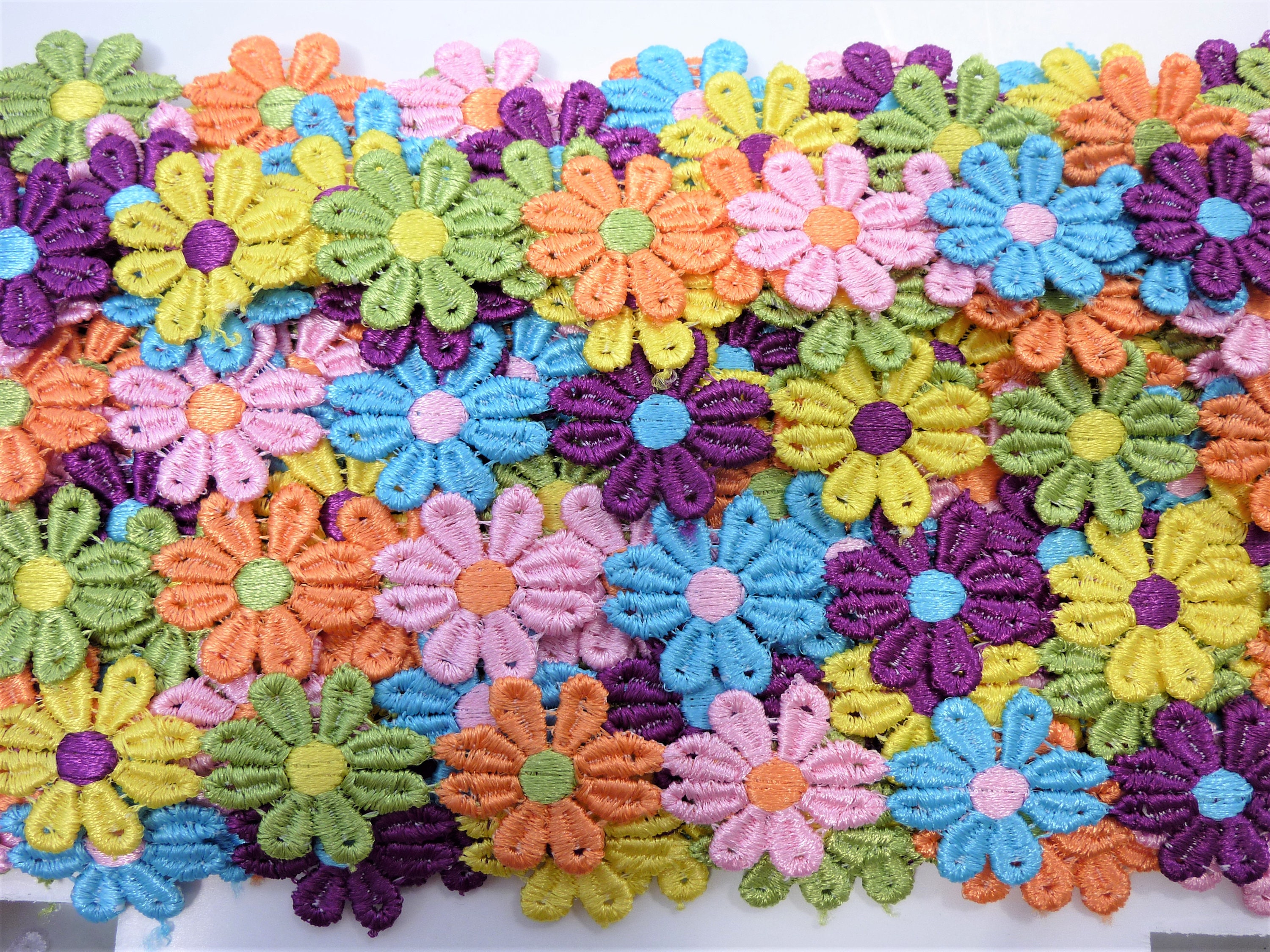 Embroidered Daisy Trim Guipure Lace Flower Fabric Trims Etsy UK