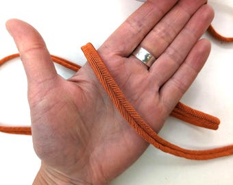 Burnt Orange Gimp Braid Trim: 9mm Herringbone Upholstery Piping Cord