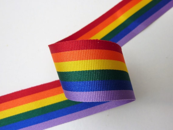 GAY PRIDE//RAINBOW RIBBON,LGBT.35 MM X 50 METRES
