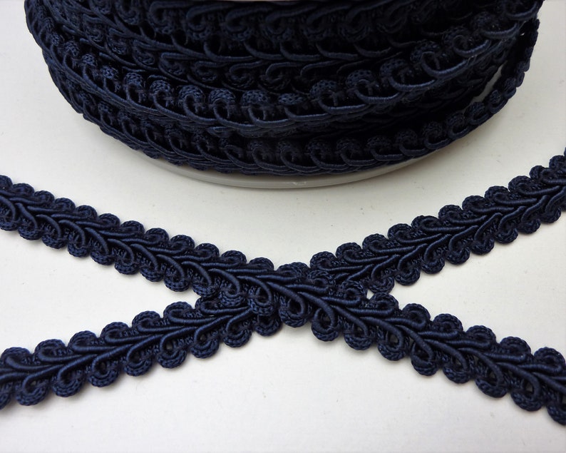 Dark Navy Blue Upholstery Trim Scrolled Gimp Braid Lampshade Etsy