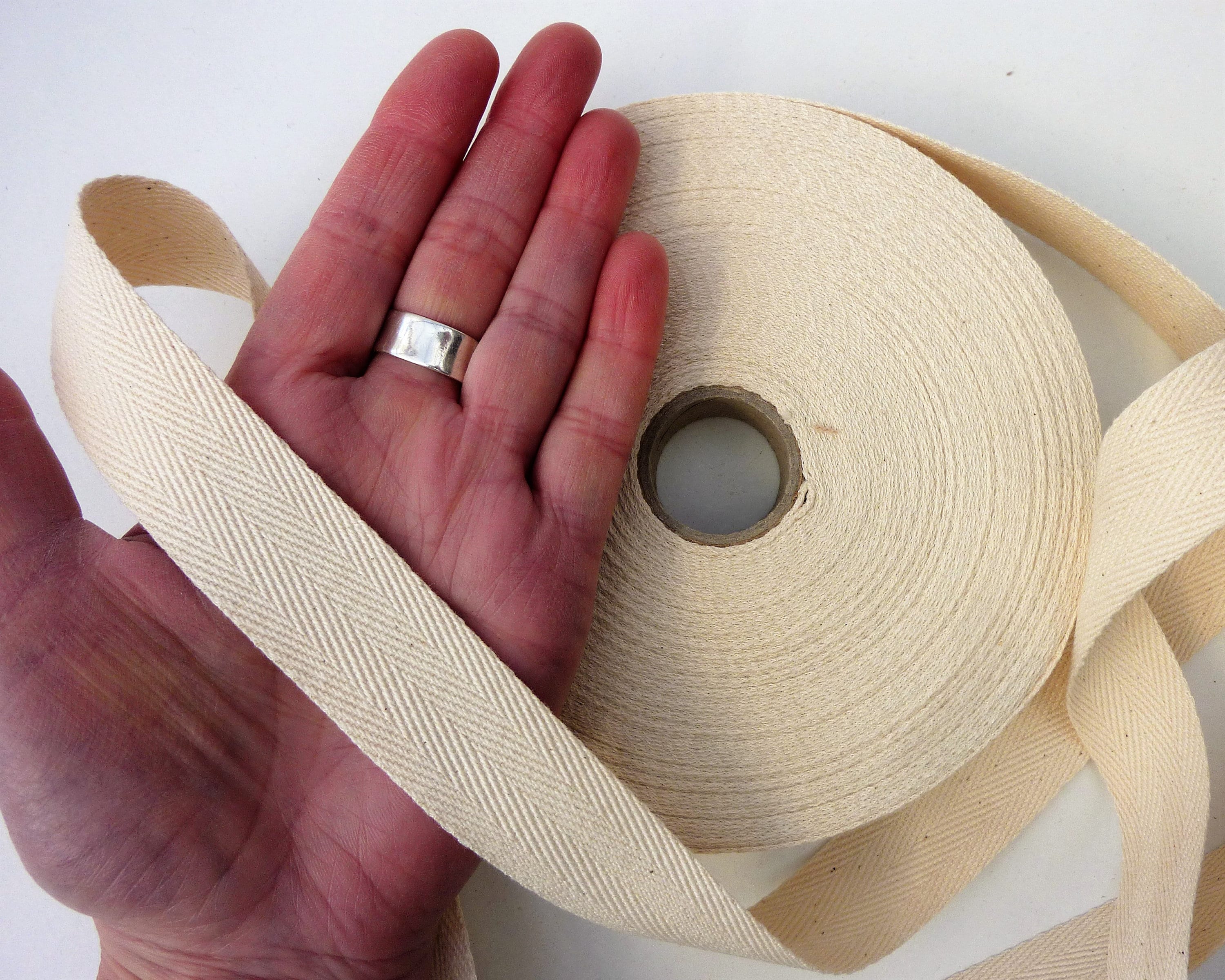 Natural Cotton Herringbone bing Tape 25mm 1 Inch off White Etsy