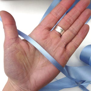 Cornflower Blue Double Satin Ribbon: Berisfords Recycled 7 Millimeters
