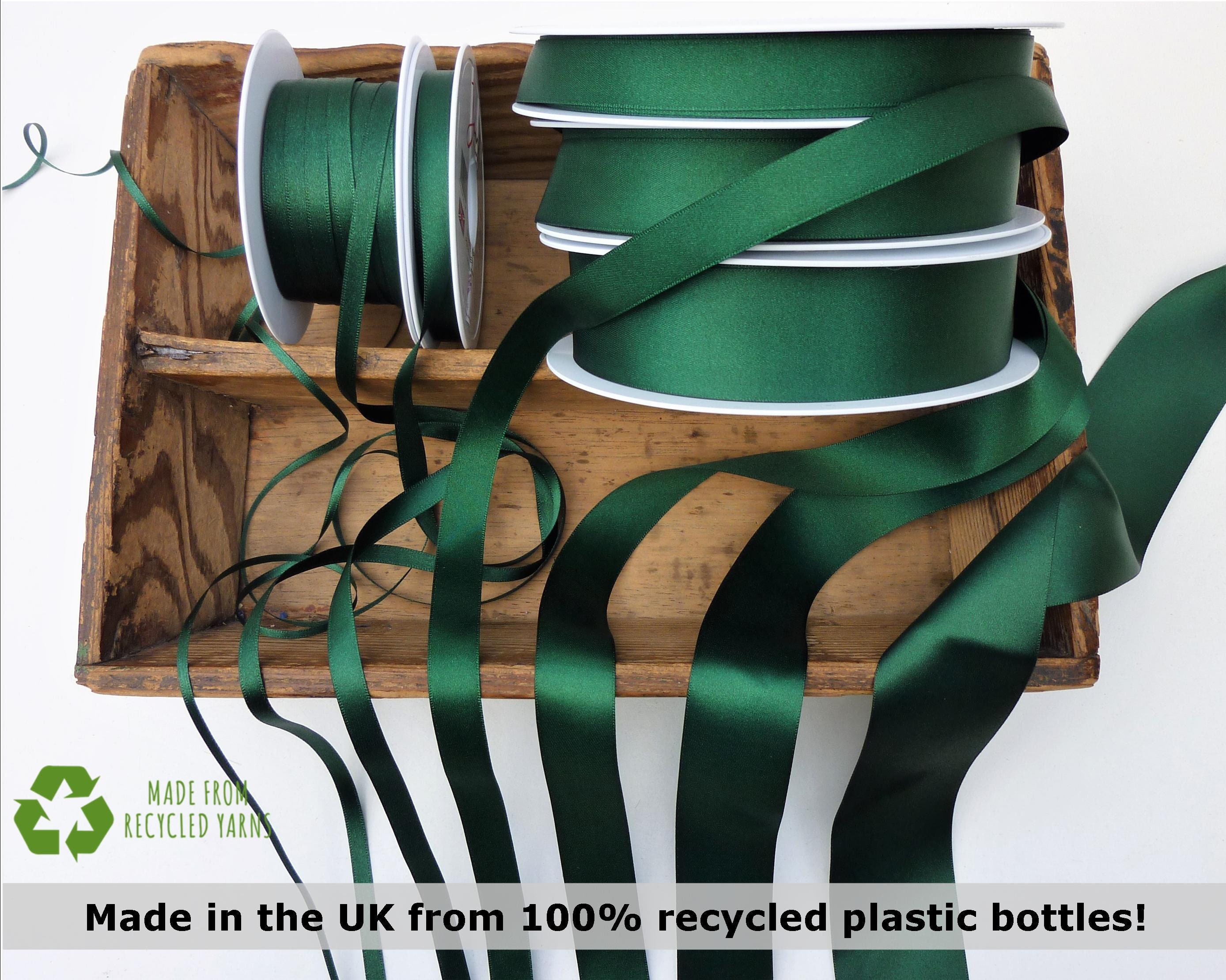 Dark Forest Green Double Satin Ribbon: Berisfords Recycled - Etsy