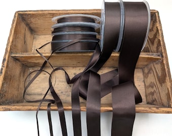 Dark Brown Double Satin Ribbon: Soft and Silky