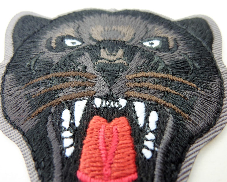 Embroidered black panther animal patch Jaguar patch iron on Etsy