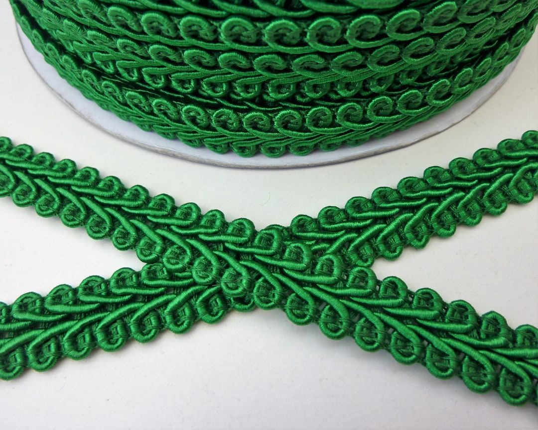 Bright Green Upholstery Trim Scrolled Gimp Braid Lampshade Etsy