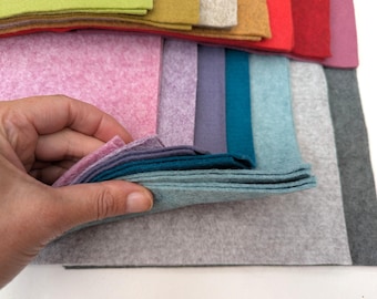 Felt Sheets: 9 Inch Wool Blend Squares, Assorted Colours, Price Per Sheet