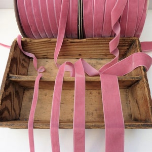Dusty Pink Velvet Ribbon Trim Alt Rose, premium quality narrow wide, 9mm 16mm 22mm 36mm, Berisfords