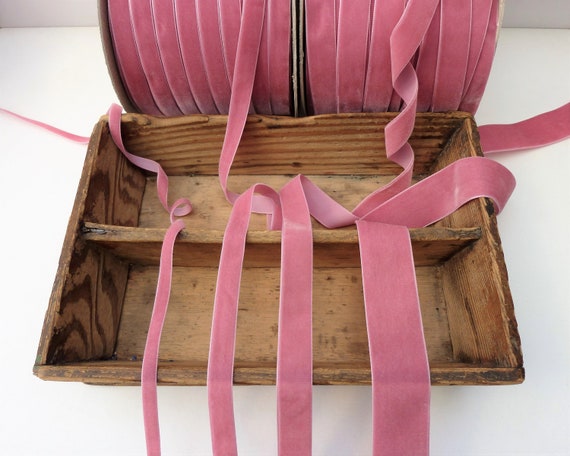 Dusty Rose Pink Velvet Ribbon Trim, Berisfords, 9mm-36mm