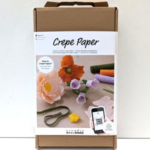 Crepe paper flower kit, make your own artificial floral displays or wreaths, craft kits for adults or kids