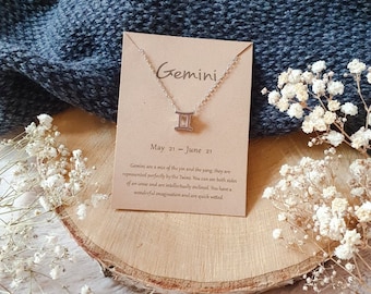 minimalist necklace Gemini Twins Gemini zodiac sign