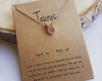 minimalistische Halskette Kette Schmuck Damen Stier Taurus Sternzeichen Star Sign Starsign Present Geschenk