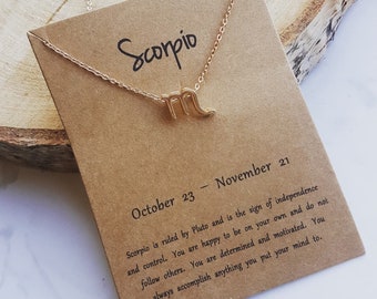 minimalistische Halskette Kette Schmuck Damen Skorpion Scorpio Sternzeichen Star Sign Starsign Present Geschenk