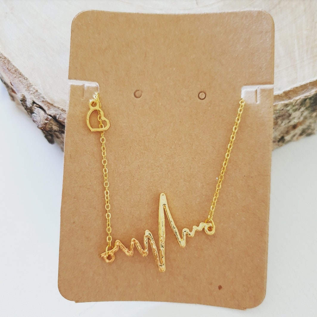 Minimalist necklace lifeline heartbeat chain jewelry ladies | Etsy