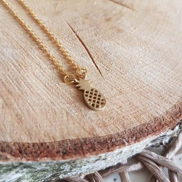 minimalistische Halskette Kette Schmuck Damen Ananas Geschenk