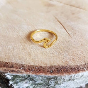 minimalist ring wave gold