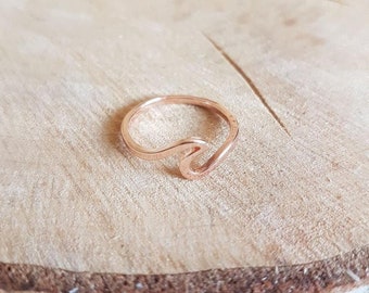 minimalist ring wave rose gold