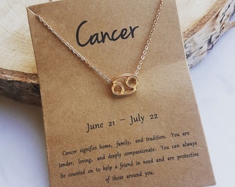 Minimalist Necklace Necklace Jewelry Ladies Cancer Cancer Zodiac Sign Starsign Starsign Present Gift